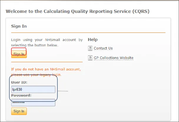 sign in page to log into system via NHS login. Alternatively, if you prefer
or do not have an NHS mail
account, you can log in with
your User ID and password
