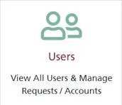 Screenshot from CQRS Local showing Users menu tile