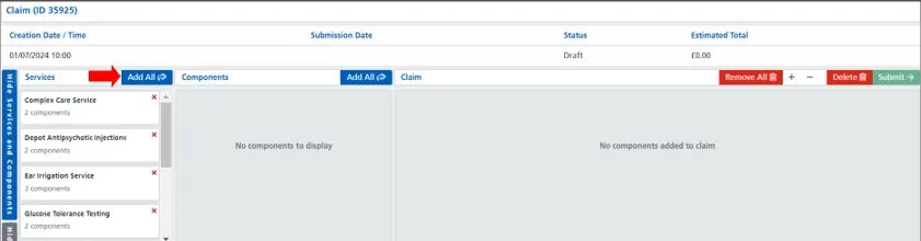 Screenshot from CQRS Local showing add all services pane