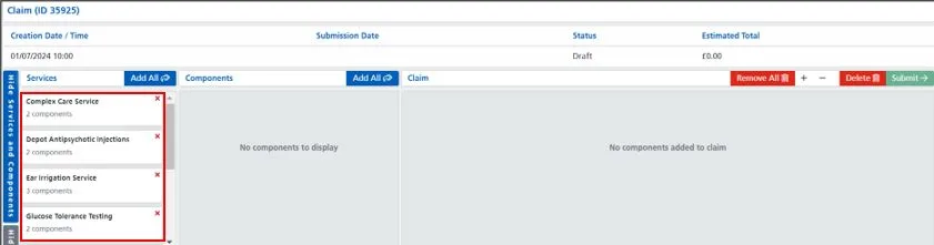 Screenshot from CQRS Local showing Services list pane