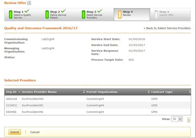 Screenshot from CQRS National showing review offer screen (step 4)