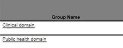 Screenshot from CQRS National showing domains choice