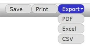 Screenshot from CQRS National showing report export options