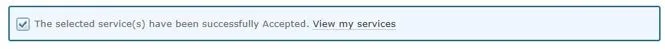 Screenshot from CQRS National showing quality service accepted or rejected message