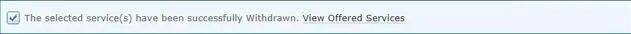 Screenshot from CQRS National showing withdraw a service acceptance message
