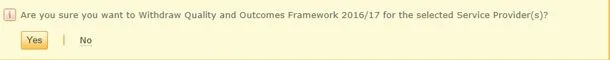 Screenshot from CQRS National showing withdraw a service yes button